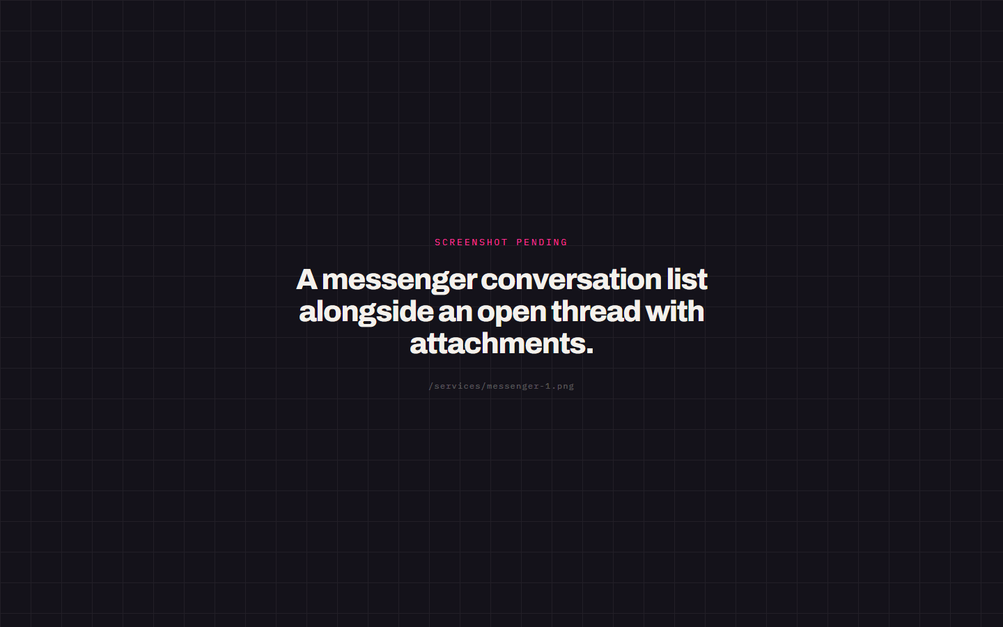A messenger conversation list alongside an open thread with attachments.