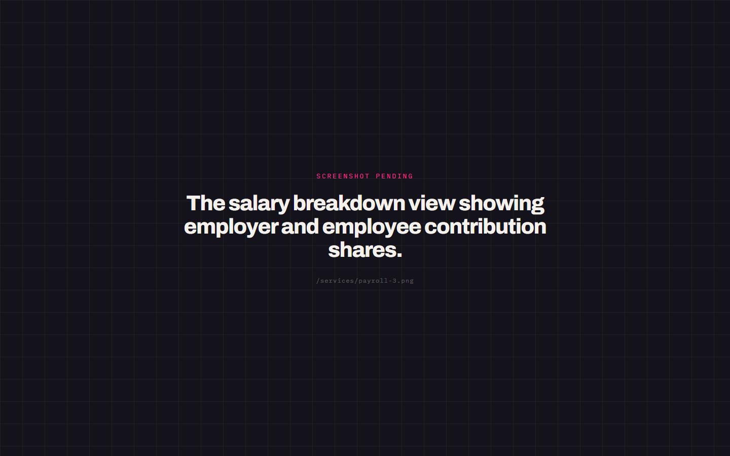 The salary breakdown view showing employer and employee contribution shares.